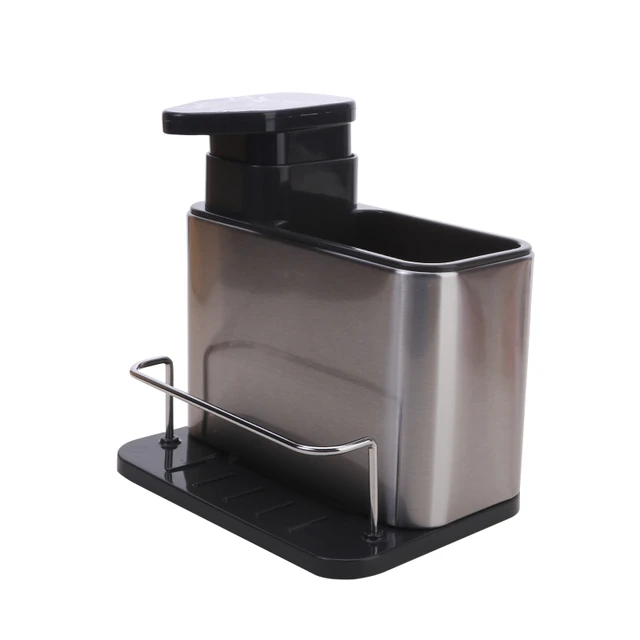 Organizer Per Lavandino Cucina 3 In 1 - Portaspugne, Scolapiatti, Senza Perforazione, Nero - Foto 6