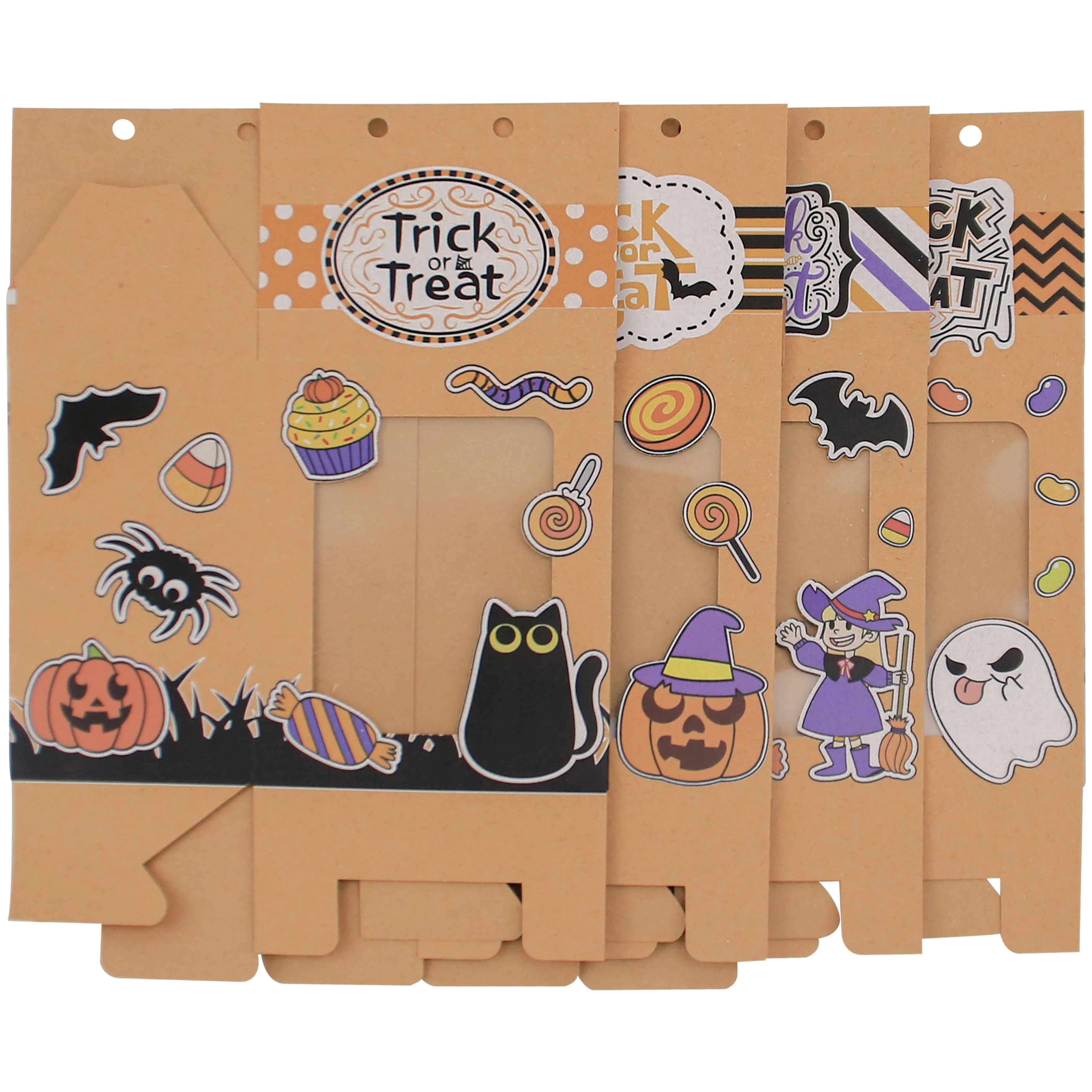 12 Stück Halloween Pappe Geschenk boxen für Halloween behandeln Boxen in Halloween Funktionen für Süßigkeiten Snacks Keks kleine Geschenke mit w – Detail 7