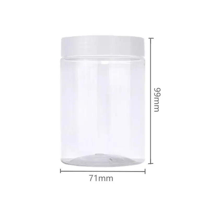 Lot De 10 Pots Cosmétiques Vides Transparents 300ml Avec Couvercle Aluminium - Réutilisables