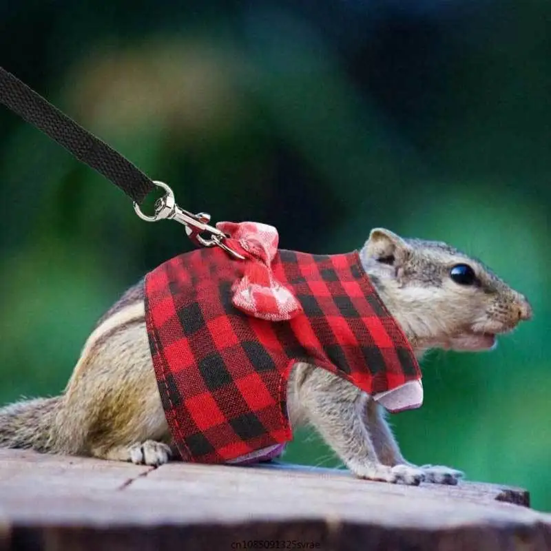 Small Pet Rabbit Harness Vest and Leash Set for Ferret Guinea Pig Bunny Hamster Puppy Bowknot Chest Strap Harness Pet Supplies rabbit harness and leash set rabbit harness set