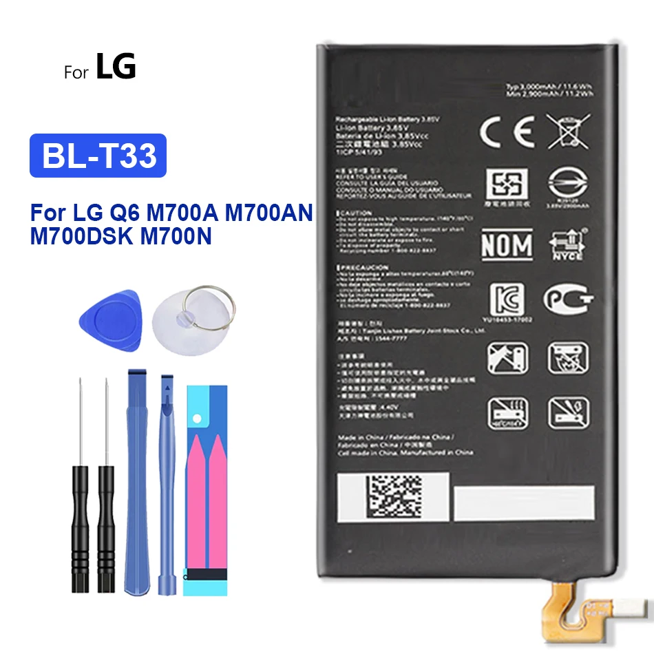 Аккумулятор 3000 мАч BL-T33 для LG Q6 M700A M700AN M700DSK M700N BL T33 мобильный телефон Bateria +