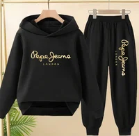 Kids Spring Autumn Casual Fashion Pullover Hoodie+Pants 2pcs Tracksuits 2-13 Years Boys Girls Streetwear Children Clothes Sets