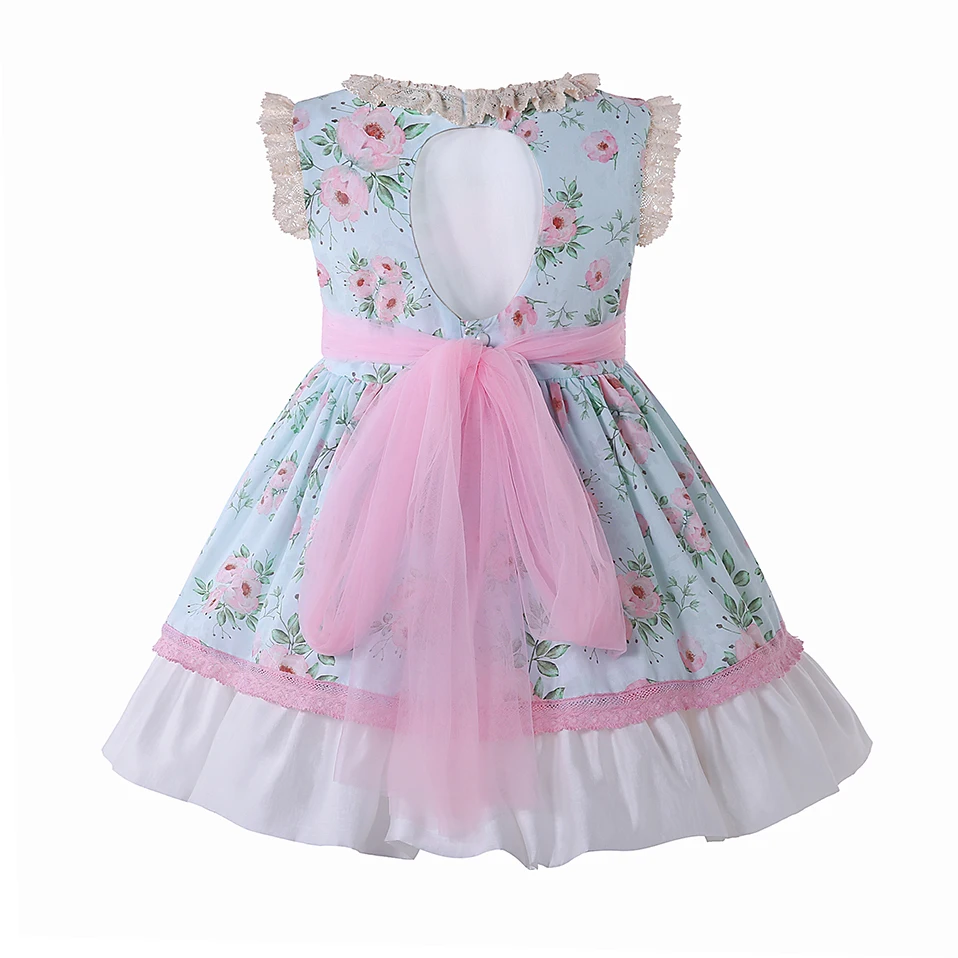 open lace back dress Flower Girl Dress Children Easter Dress Party Dress Purple Sequins Puffy Princess Communion Dress, Purple / 4-5 Years (120cm)