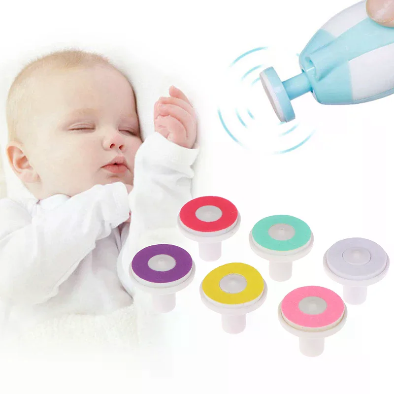 6 Pcs Electric Nail Trimmer Replacement Pads Nail Files Polisher Heads for Plastic Child Baby Manicure Replacement Pads