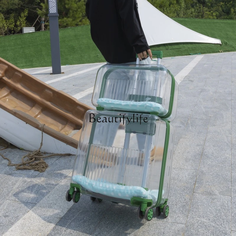 

Pet Trolley Bag Cat Bag Portable Double Layer Trolley