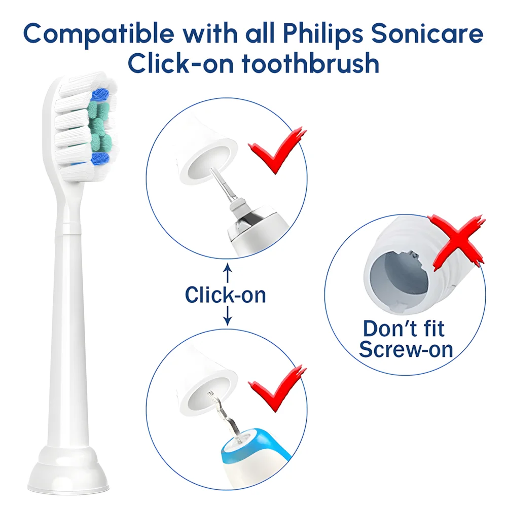 Compatible with Philips Electric Toothbrush Replacement Brush Heads, Diamond Clean Toothbrush Head for Sonicare 4100 5100 6100