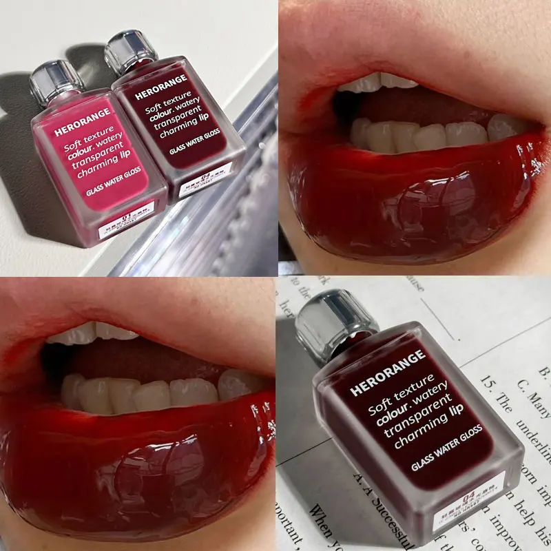 Herorange HR567 transparente Eis Samt Lippen glasur matt matt Pigment Lippenstift Lip gloss Student erschwing liches Make-up – Detail 8