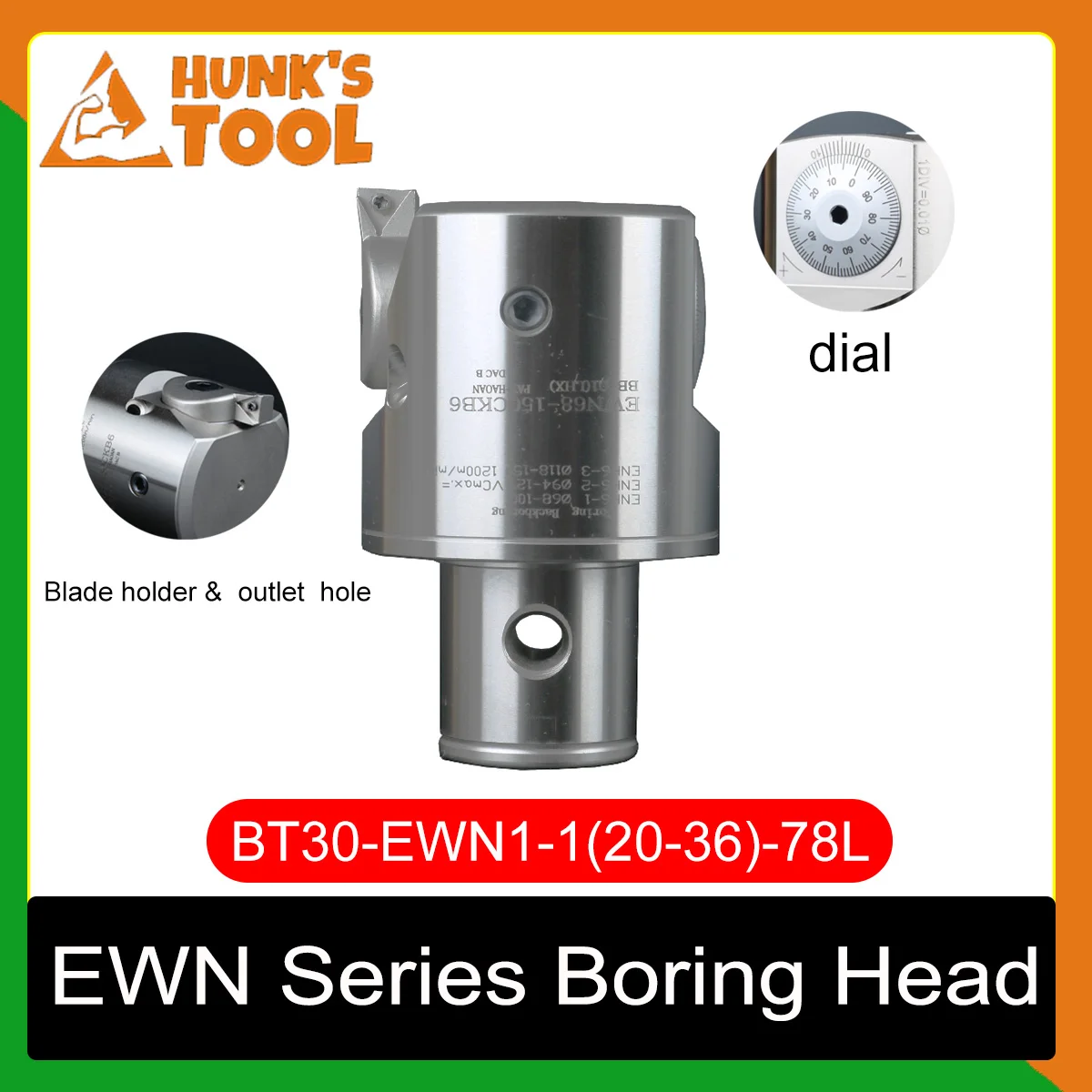 CNC Fine Adjustable Accurate Boring Head BT30/40/50 EWN Deep Inner Hole
