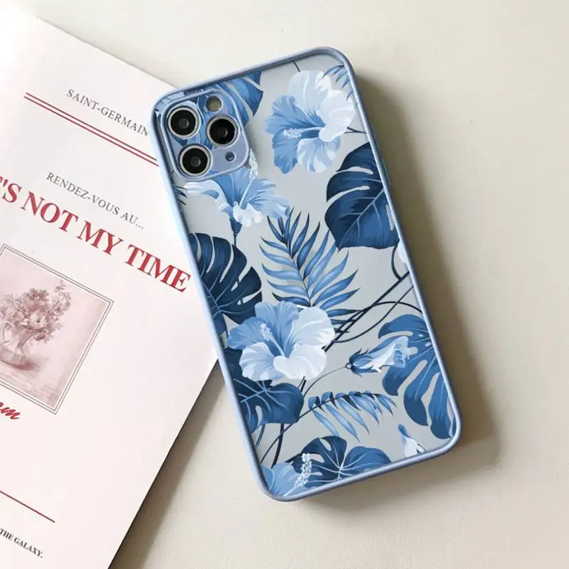 Floral Shockproof Matte Transparent Phone Case