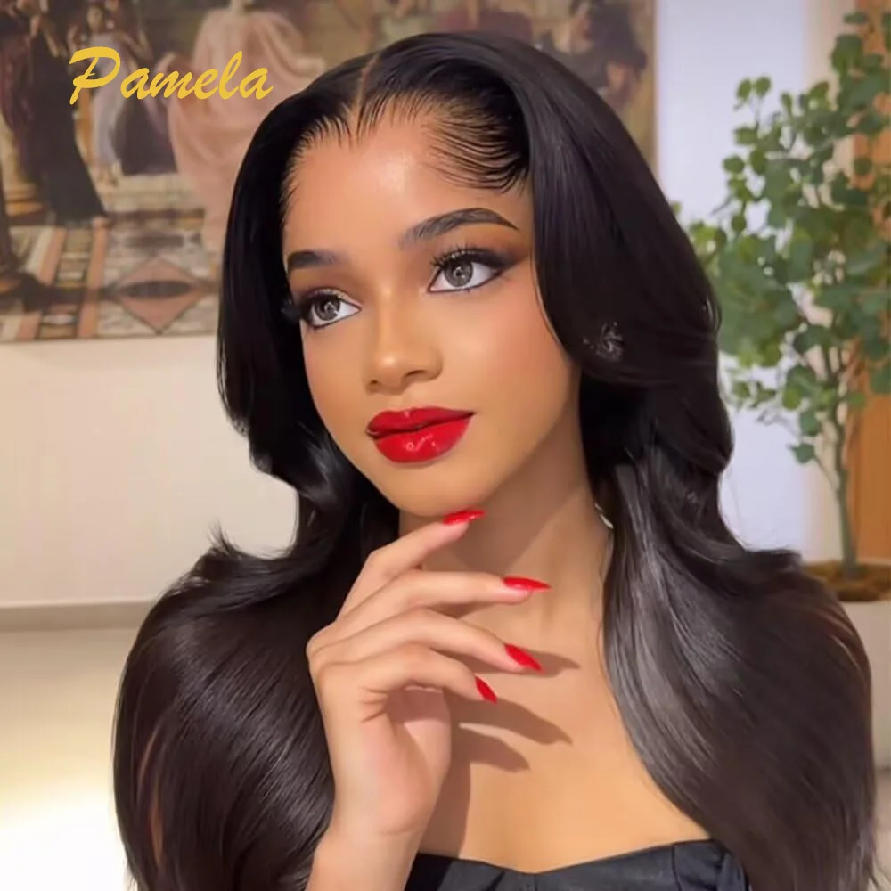 Lagos Hairline 13x6 Invisible HD Lace Frontal Wigs 250 Density Loose Deep Wave Human Hair Glueless Wigs Preplucked Ready To Wear