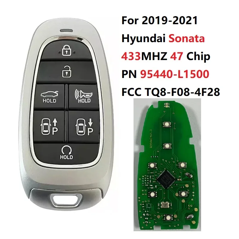 

CN020159 PN 95440-L1500 For 2019-2021 Hyundai Sonata 7 Button Smart Key 433MHZ 47 Chip FCC TQ8-F08-4F28