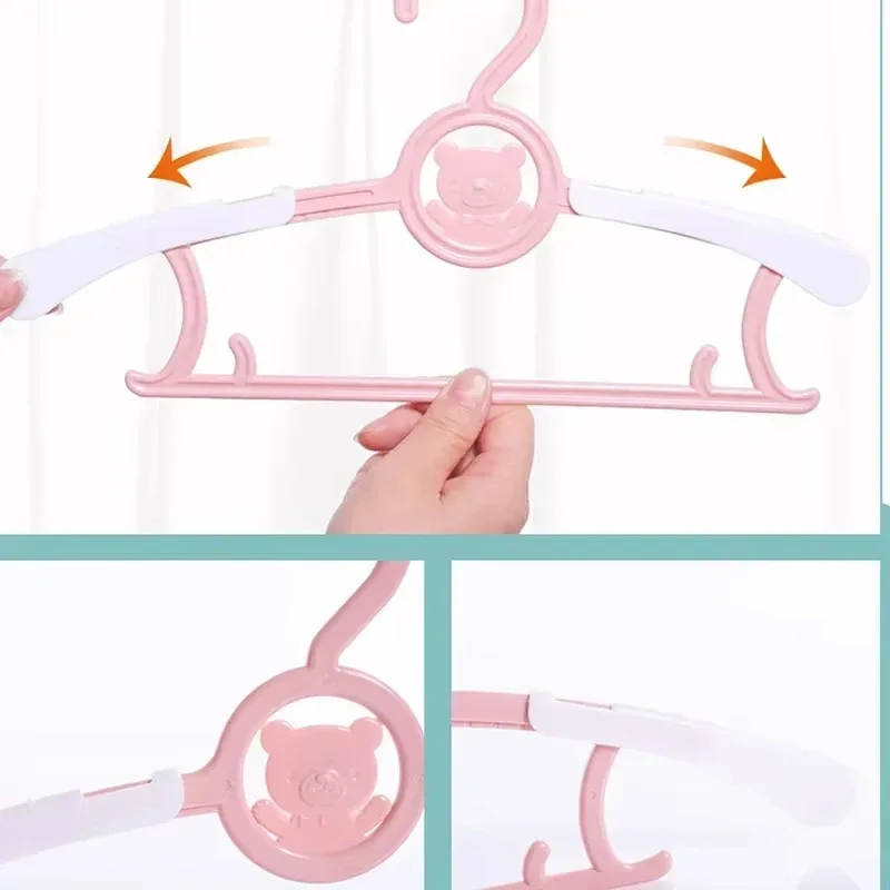 Bear Cartoon Plastic Retractable Baby Hangers