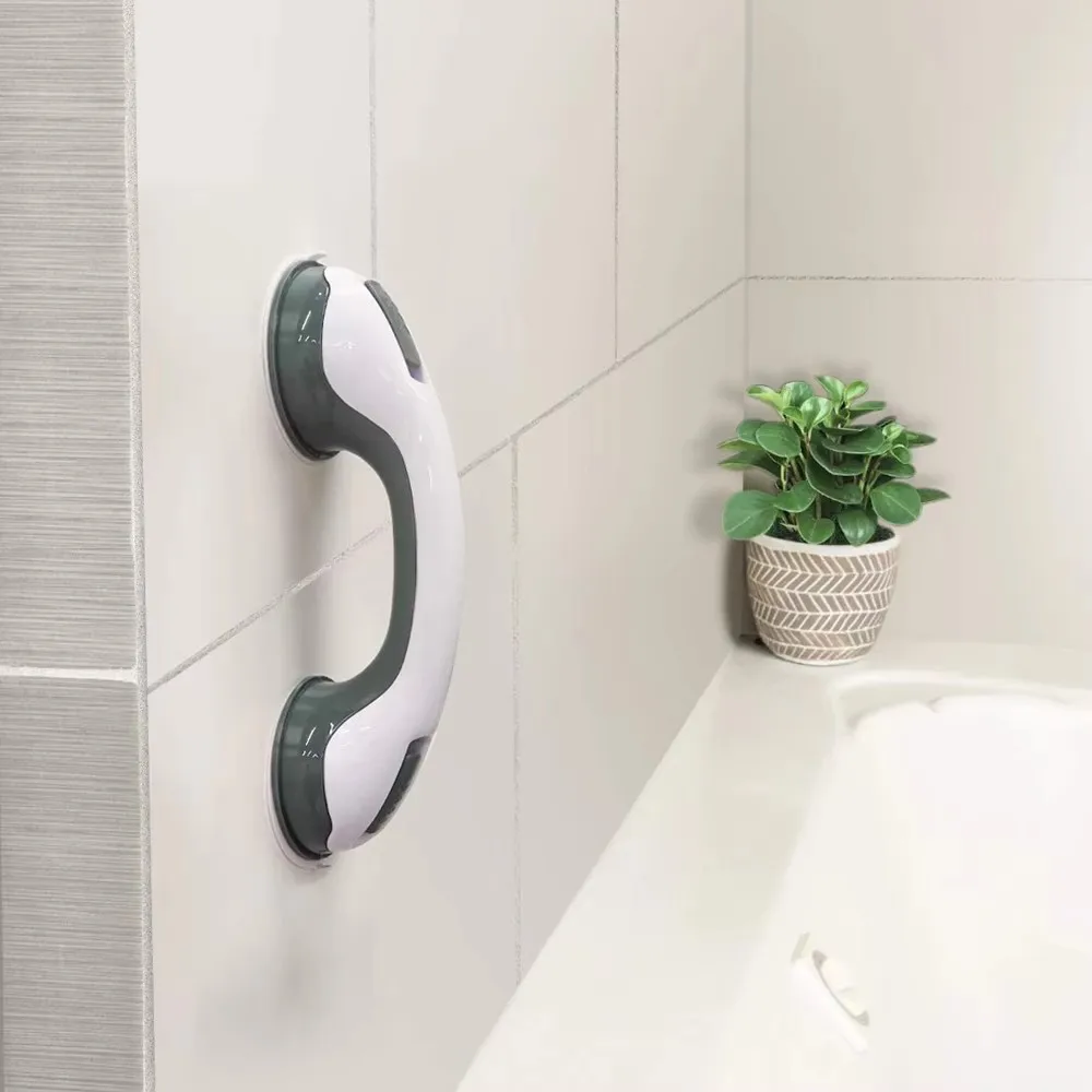 Shower Handle Grab Bars with Ultra Grip Dual Locking Suction Cups - Enhanced Anti-Slip Safety Support