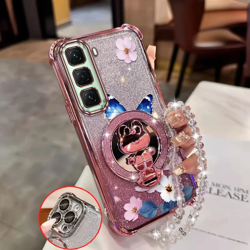 Soft Petals Bracket Lanyard Phone Case Cover