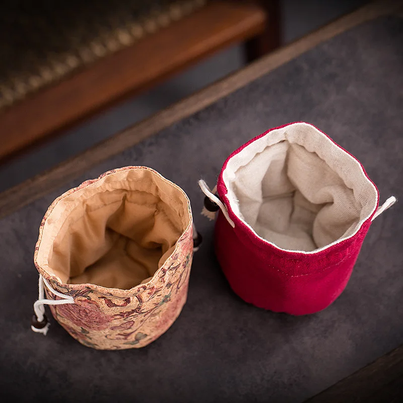 Travel Portable Teaware Carry Bag Breakage-proof Protective Cover Chinese Teacup Gift Package Antique Bag Jewelry Storage