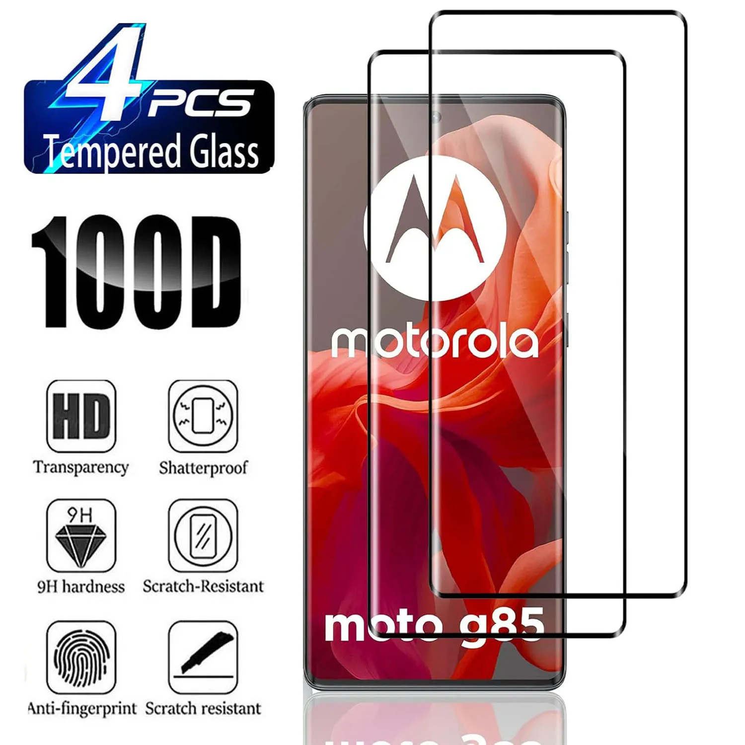 Premium 3D Curved Anti-Scratch Tempered Glass Screen Protector (2/4 Pack)