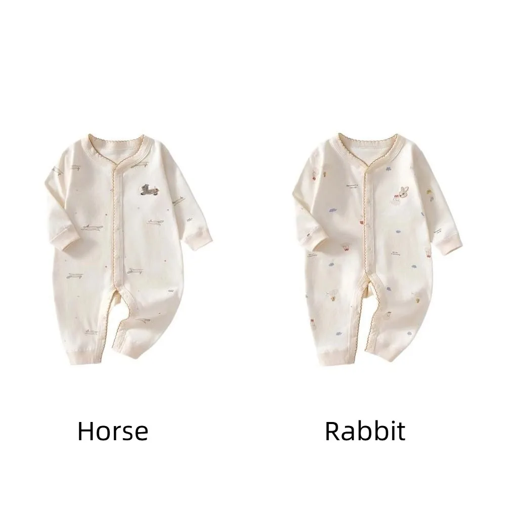 Horse/Rabbit Cartoon Baby Romper Long Pants Climb Infant Romper Cartoon Baby Jumpsuit Casual Outfit One-piece