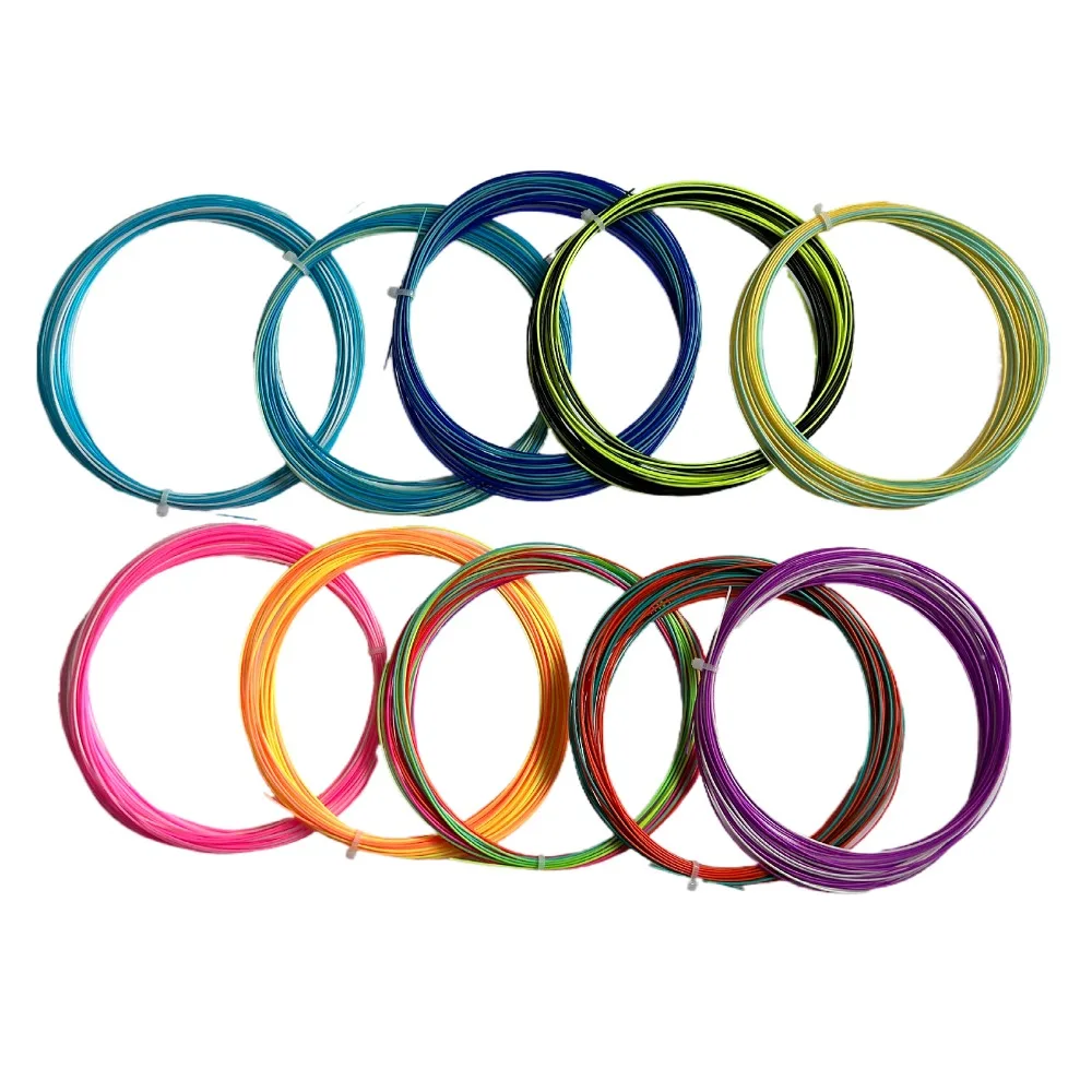 

Elastic Colorful Rainbow Badminton String Colorful Assorted Color Badminton Racket Strings Durable 0.73mm Colorful Racket Line