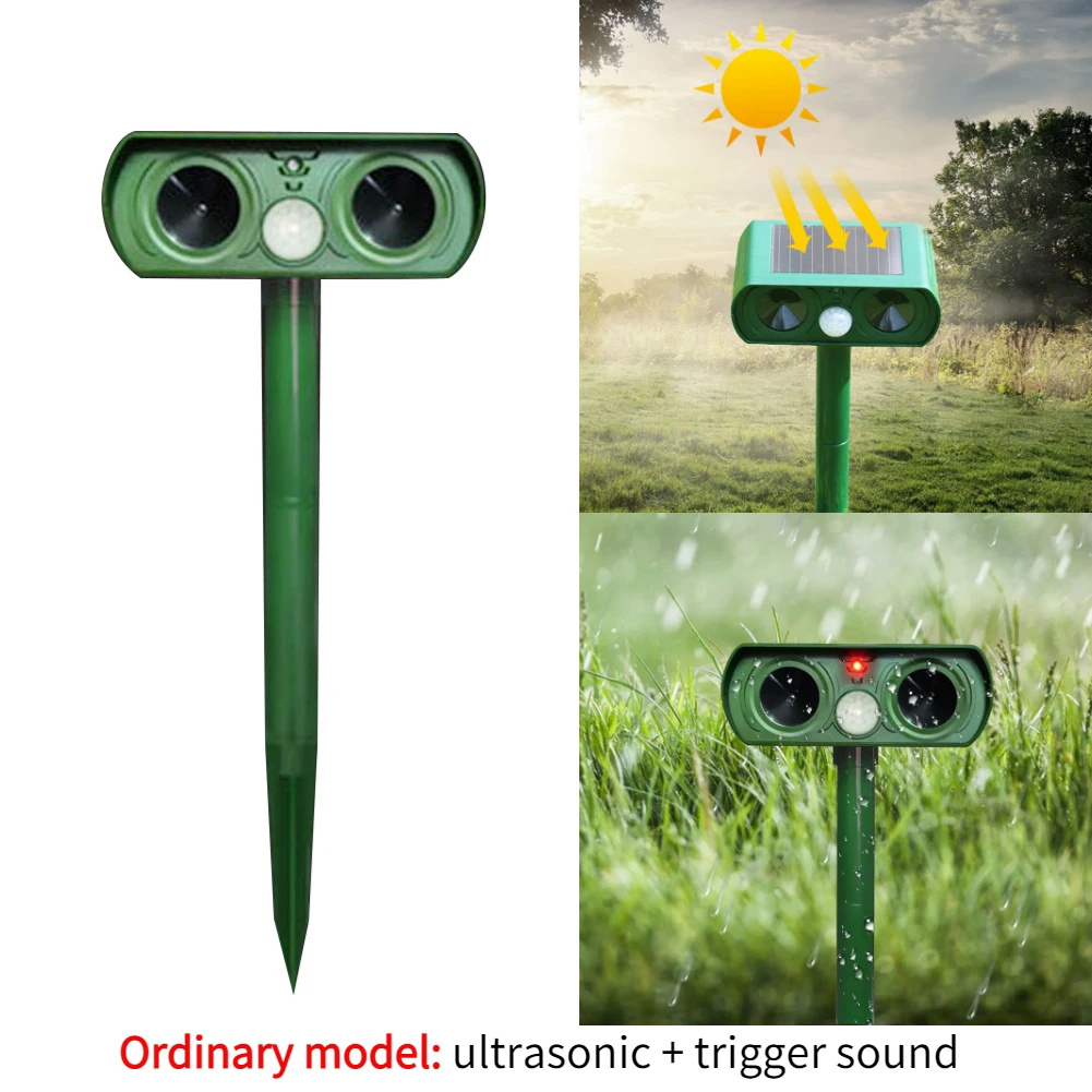 Répulsif Ultrason Solaire Pour Animaux Sauvages – LED Rouge Clignotante – IP44 – Jardin, Garage