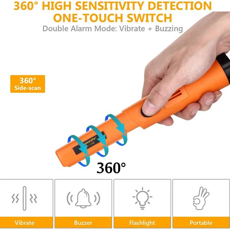 Tanxunzhe TC 110 Handheld Metal Detector Positioning Rod IP68 Waterproof Metal Positioning with Anti scratch Protective