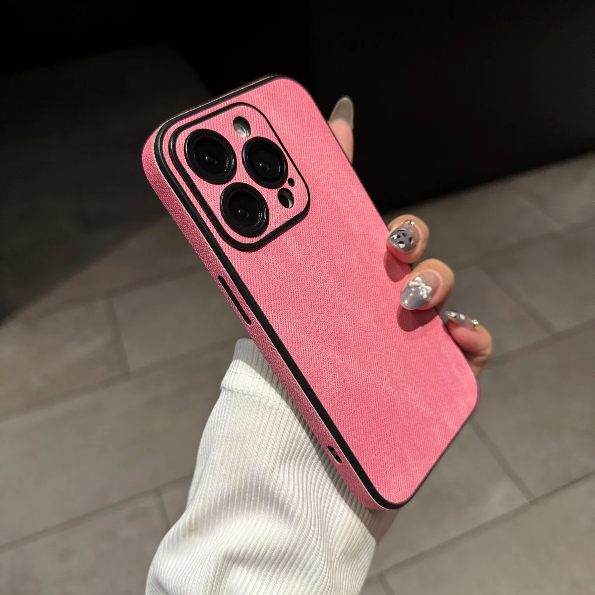 Luxury Vintage Washed Cowboy Fabric Phone Case with Camera Lens Protection and Shockproof Design