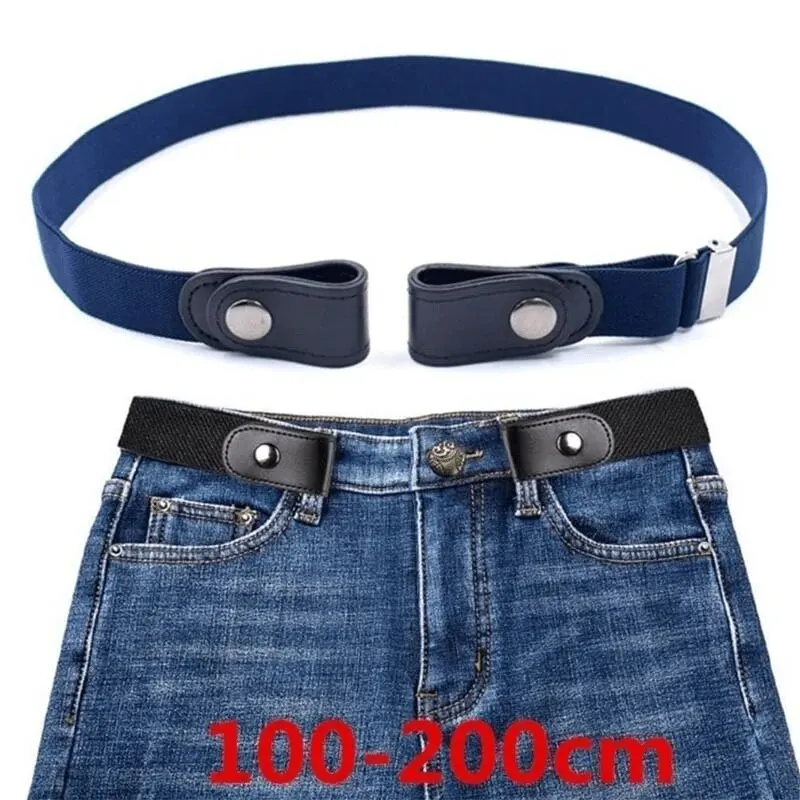 Mens Belt Waist Belt Jeans Belts 1pc Trendy No Buckle Elastic Waist Belt For Men Adjustable Comfortable Jeans Gifts