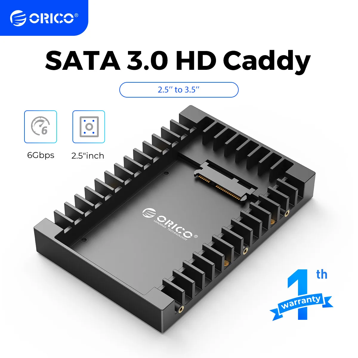 ORICO 2.5 to 3.5 inch Hard Drive Caddy Support SATA 3.0 6Gbps Fast Transfer Speed Not Including Hard Drive orico 2569s3 v2 2 5 inch usb3 0 hard drive enclosure sata to usb3 0 micro b hard drive disk box support 5gbps uasp tool free