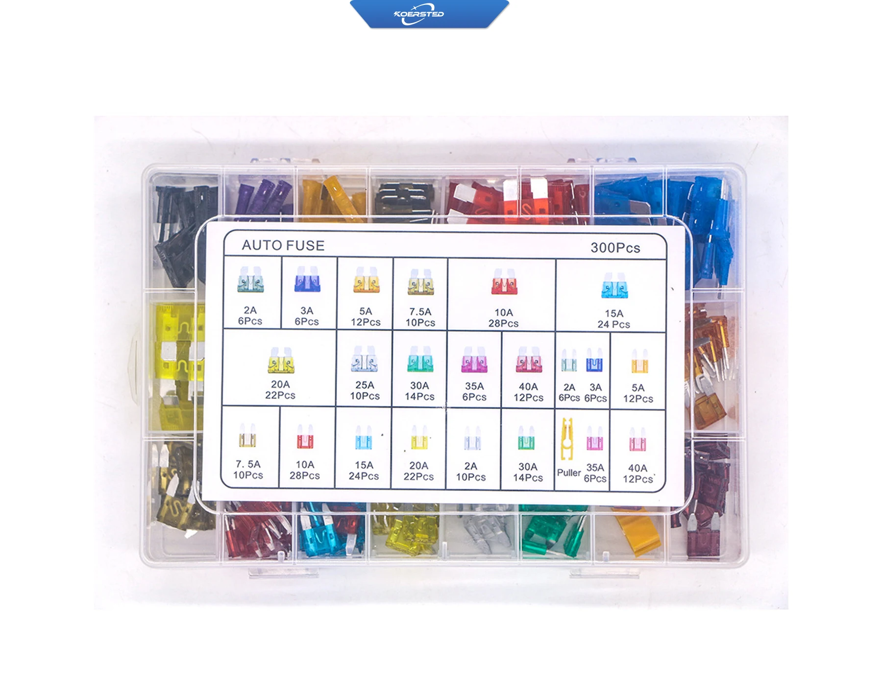 300pcs boxed car fuse blade fuse small and medium size aluminum blade insert set