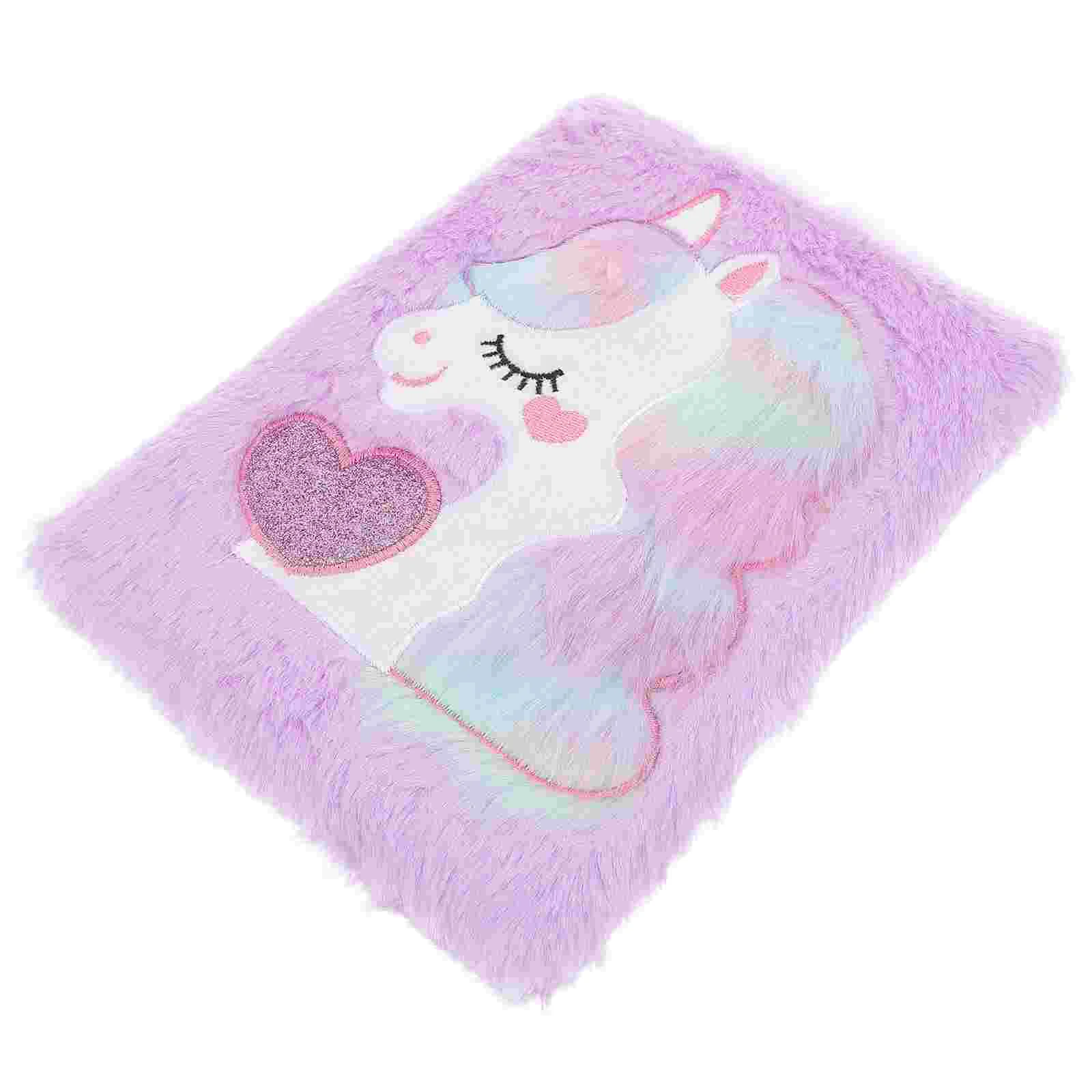 A5 Cartoon Unicorn Plush Notebook for Children Plush Fluffy Notepad Cartoon cute Notebook Unicorn Pattern Diary for Student 100 500pcs cartoon toys unicorn stickers for kids 1inch round teacher reward children sticker diary decor stationery supplies