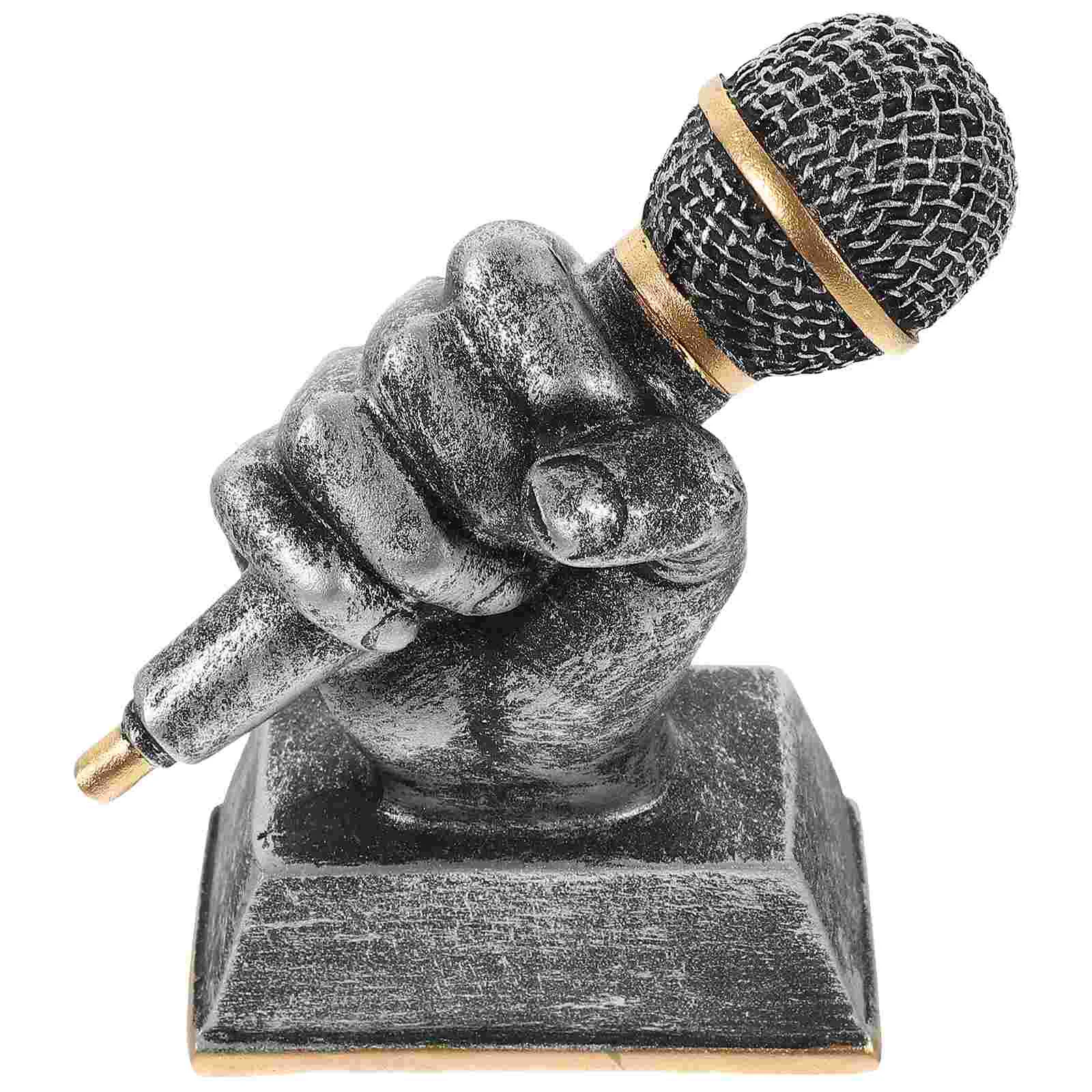 

Microphone Trophies Silver Singer Trophy Appreciation Gift Dance Trophy Mic Trophy Singing Award Trophy Karaoke Competitions