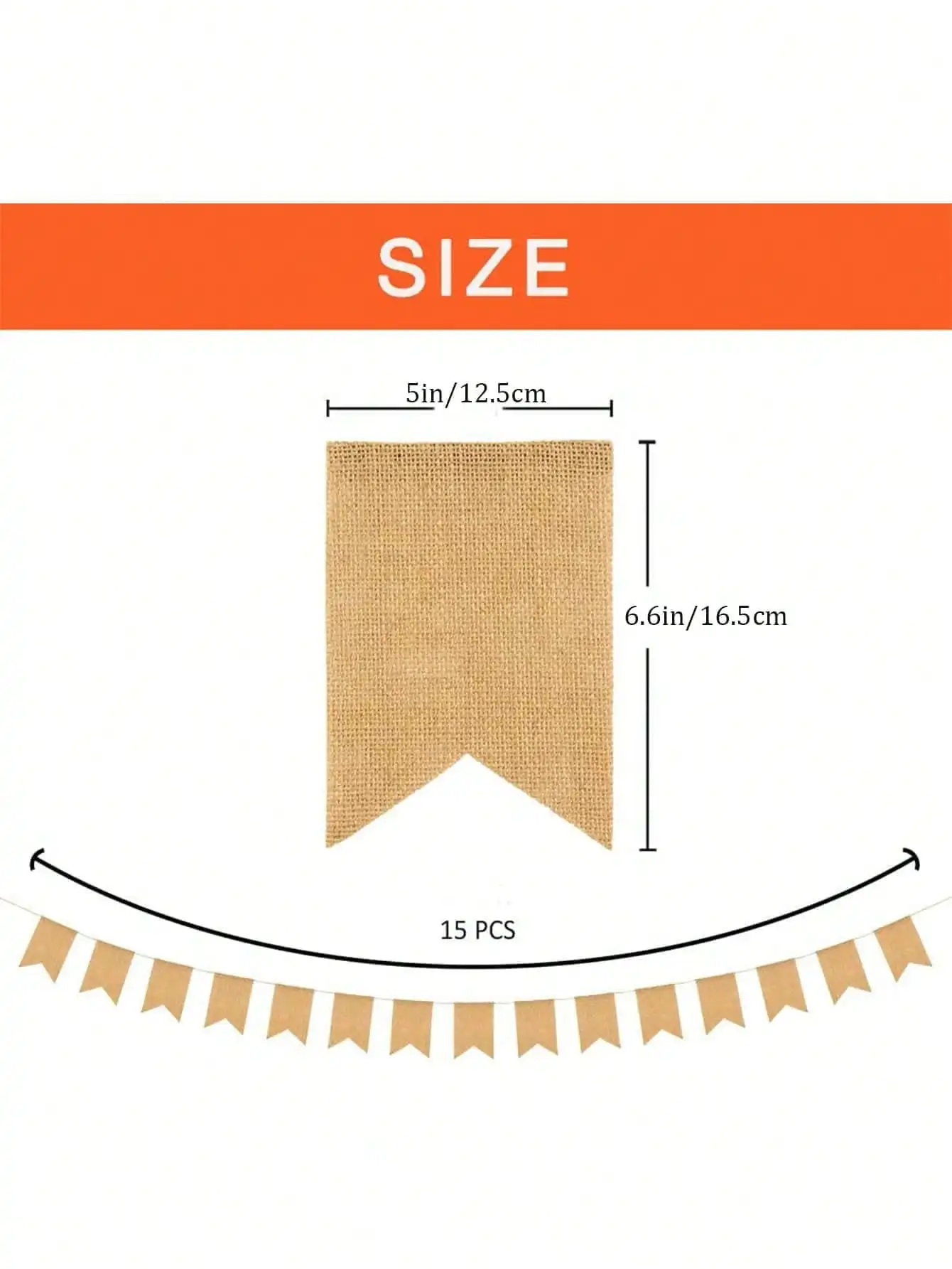 15pcs Burlap Banner, DIY Banners, Party Decor for Birthday, Wedding, Baby Shower and Graduation