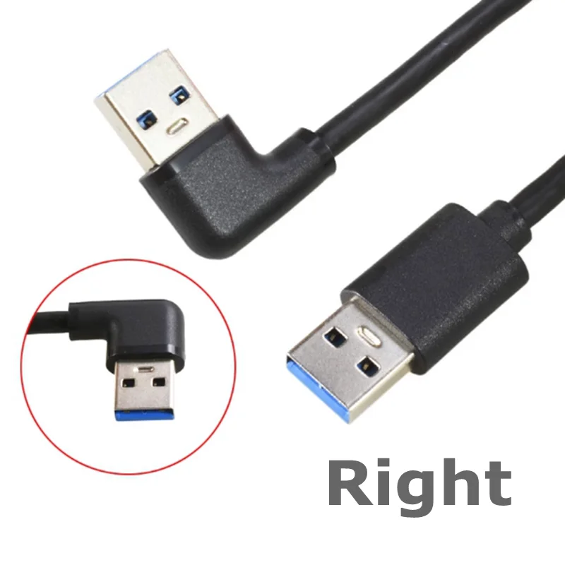 Right Angle USB 3.0 Male to Male Data Cable – High-Speed 5Gbps Connectivity