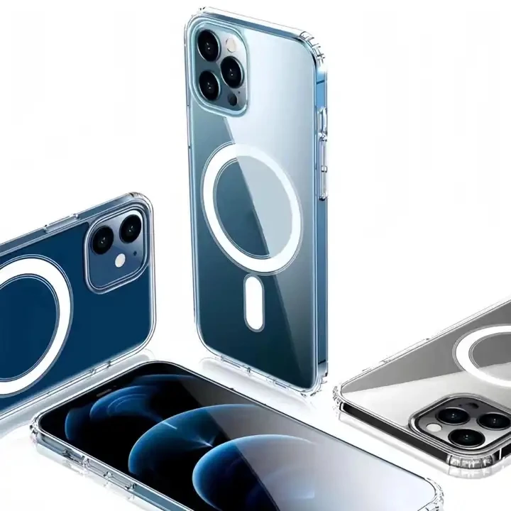 Transparent Wireless Charging Phone Case for iPhone 15 pro max TPU Magnetic Suction Cell for iPhone 12 Mini 13 14 X Xs XR Case phone case iphone case magnetic wireless charging case phone protector cover magnetic case magsafe case