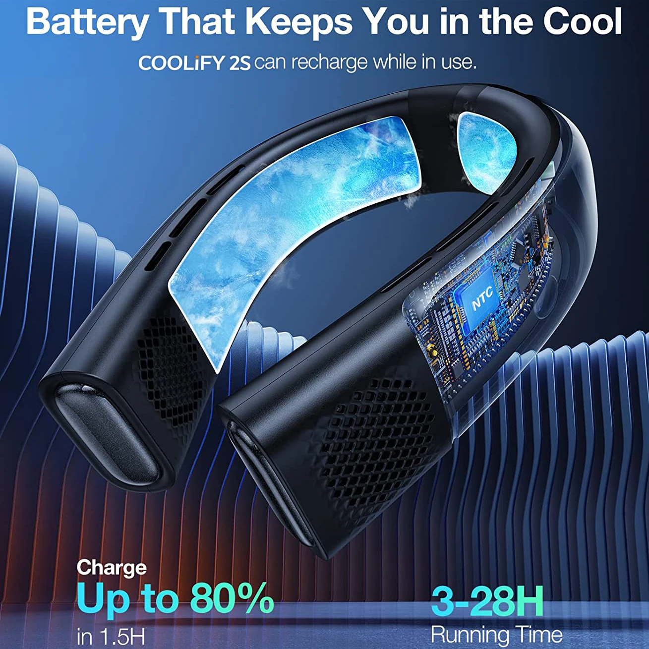 Portable Neck Air Conditioner Air Cooler Heater Personal Neck Fan