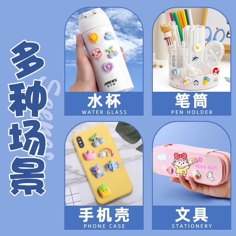 55-100pcs Lovely Barrelled Resin Patch Diy Cream Glue Material Bag Cartoon Mobile Phone Shell Hair Clip Accessories