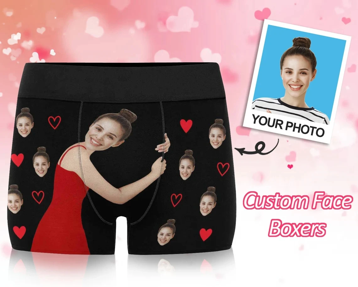 Custom Underwear Custom Boxer Briefs For Husband Personalized Face ...