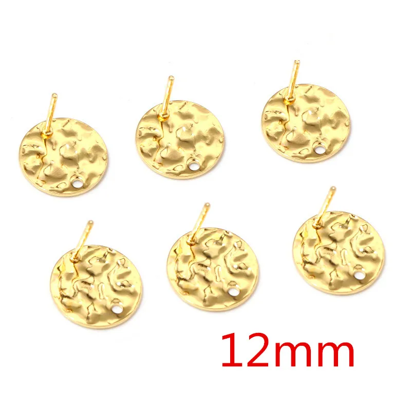 316 Stainless Steel Gold Color Geometric Earring Stud Earring Posts Connector For DIY Earrings Jewelry Making Supplies 20pcs
