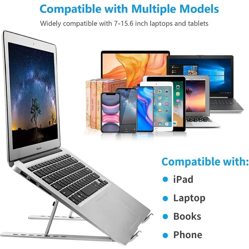 ABS 접이식 조절식 노트북 스탠드 Macbook Air Pro Dell HP Lenovo 10-16 인치용 휴대용 노트북 홀더 브래킷