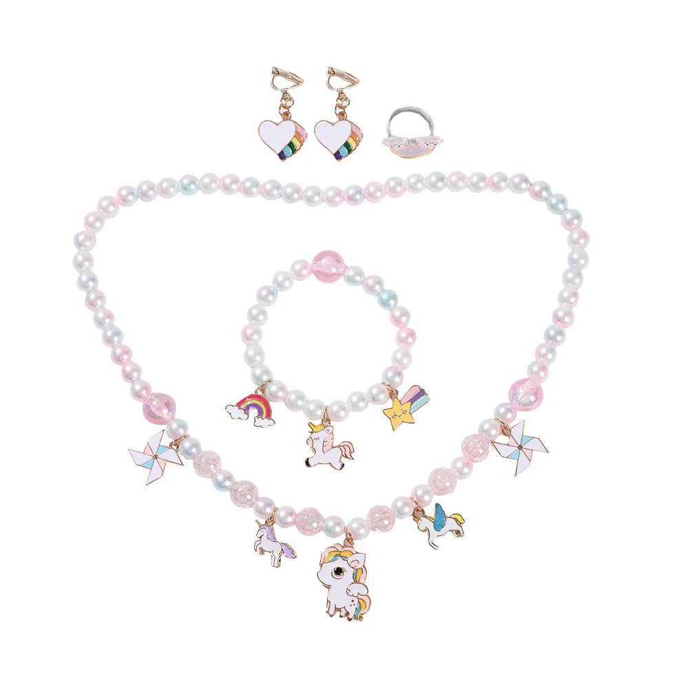 

1 Set of Little Girl Necklace Set Decorative Jewelry Toy Beads Necklace for Kids