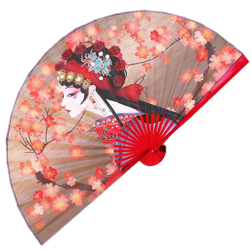 Oversized Decoration Xuan Paper Fan Classical Wall Mount Hand Painting  Folding Paper Fan Living Room Decorative Furnishings