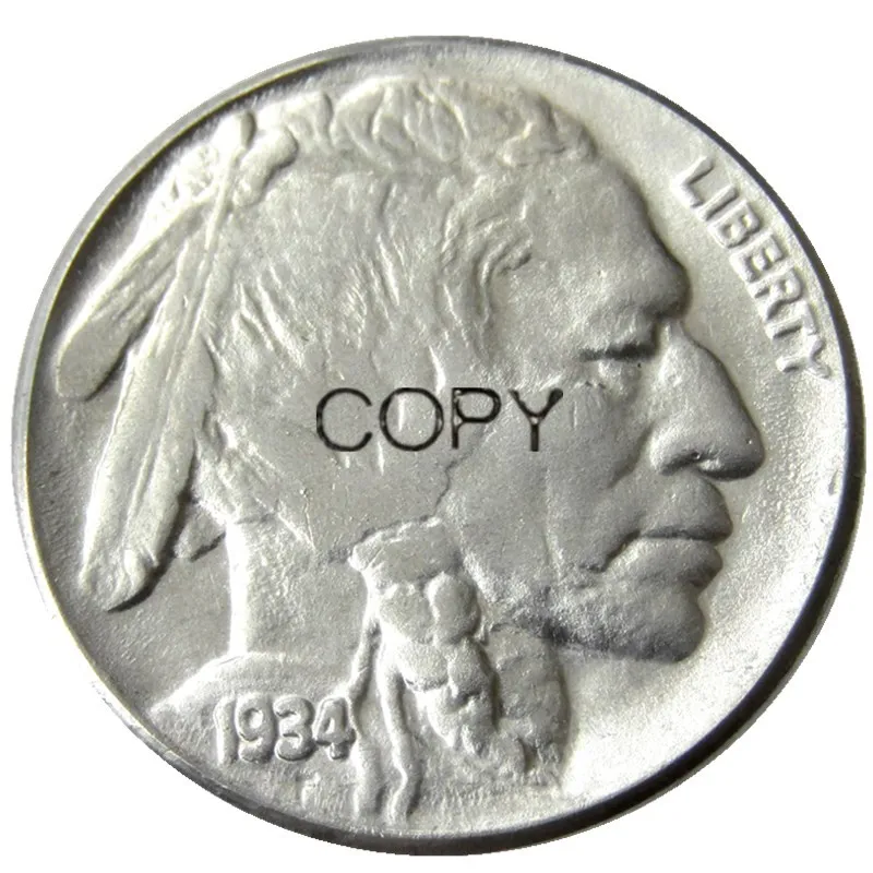 Us 1934 Buffalo Nickel Five Cents Copia Moneta Decorativa