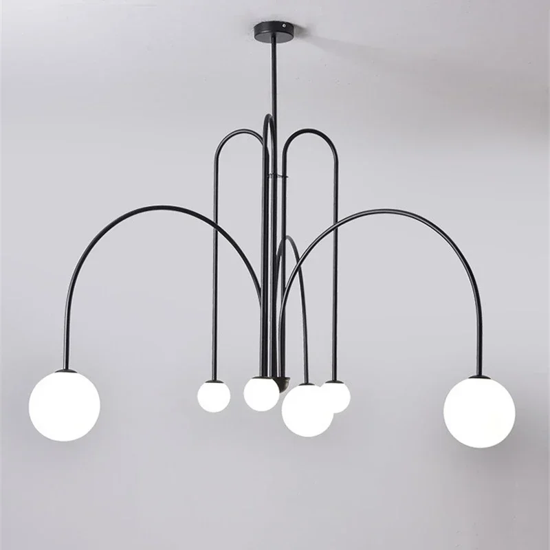 

Nordic LED Glass Ball Chandelier Ceiling Light Creative Pendant Lamp Living Room Home Decor Dining Kitchen Hanging Lamp