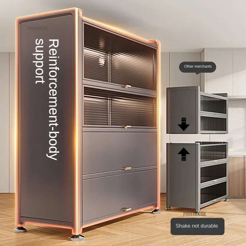 Modern Simple Kitchen Cabinet Home Storage Cabinet Multi-functional Multi-layer Kitchenware Storage Kitchen Furniture Cabinets 4