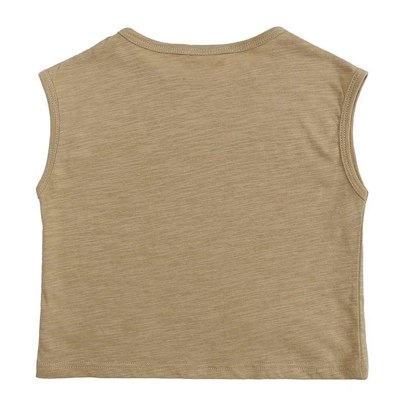Teeange Boy Girl Summer Tank Vest Support Cotton Sleeveless Breathable Children Top Toddler Kids Korean T-shirt