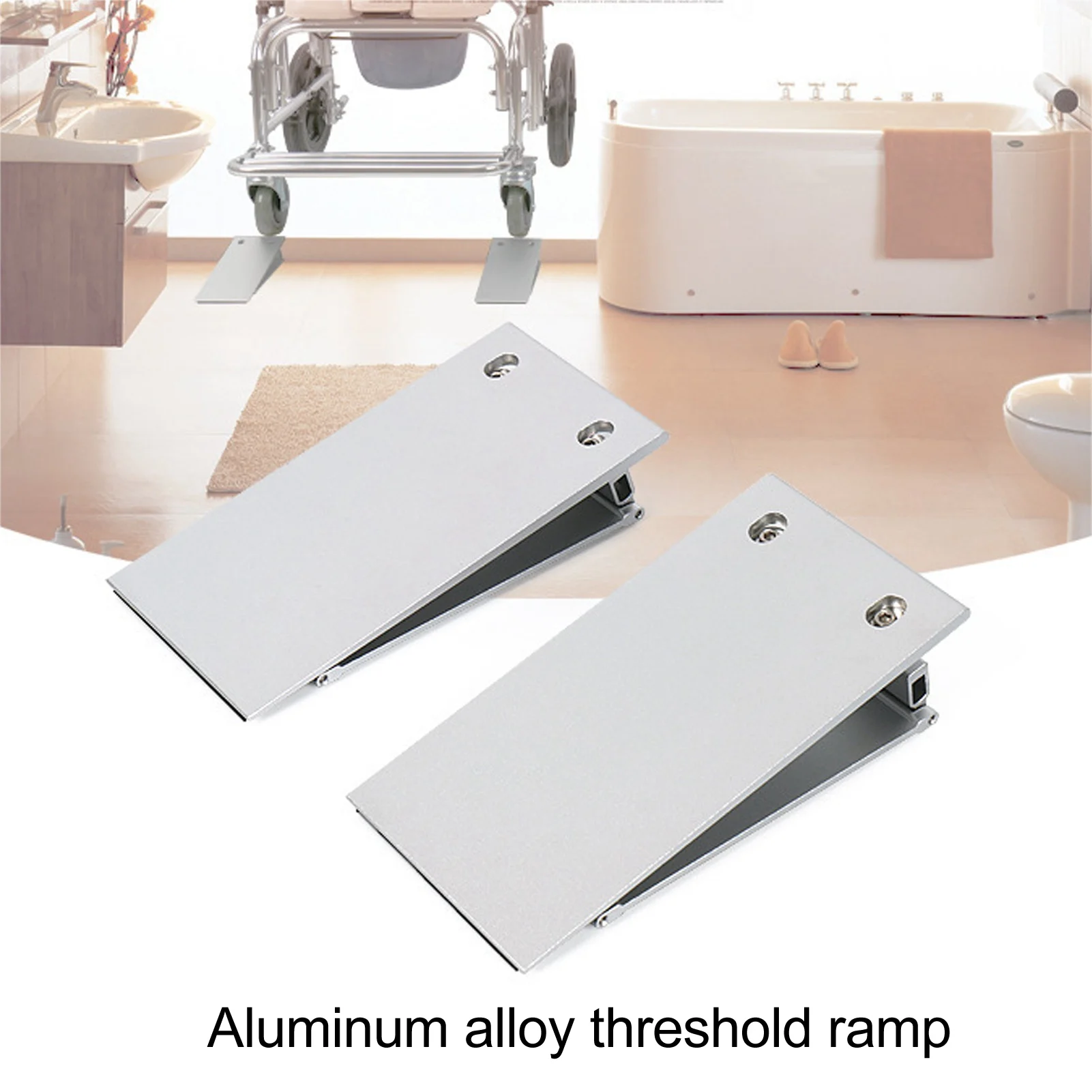 Threshold Ramp 1 Pair Threshold Ramp Wheelchair Entry Aluminum Alloy Adjustable Mobility Access Threshold Ramp for Home Bathroom 4