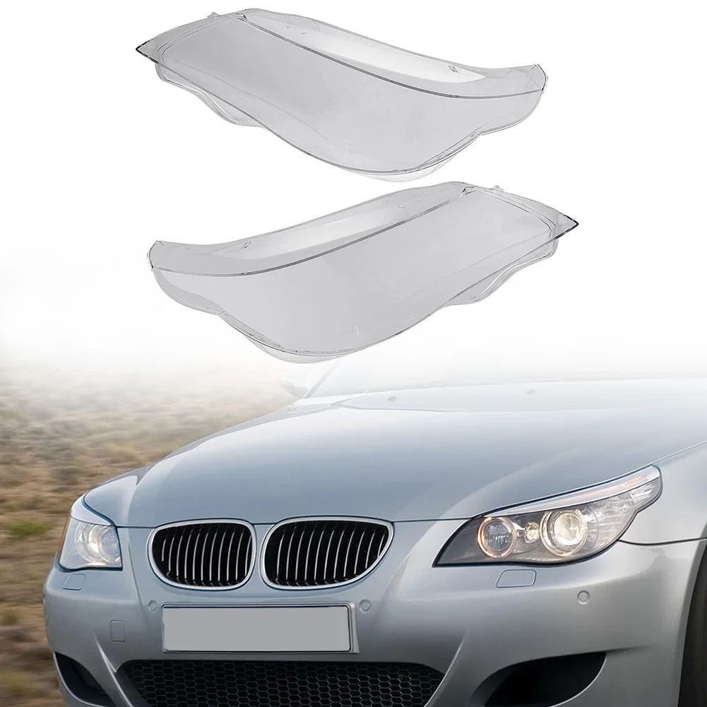63127165570 63127165572 헤드라이트 렌즈 커버 투명 PC BMW E60 E61 525i 530i- 545i 550i M5 2003 2010 부품 호환