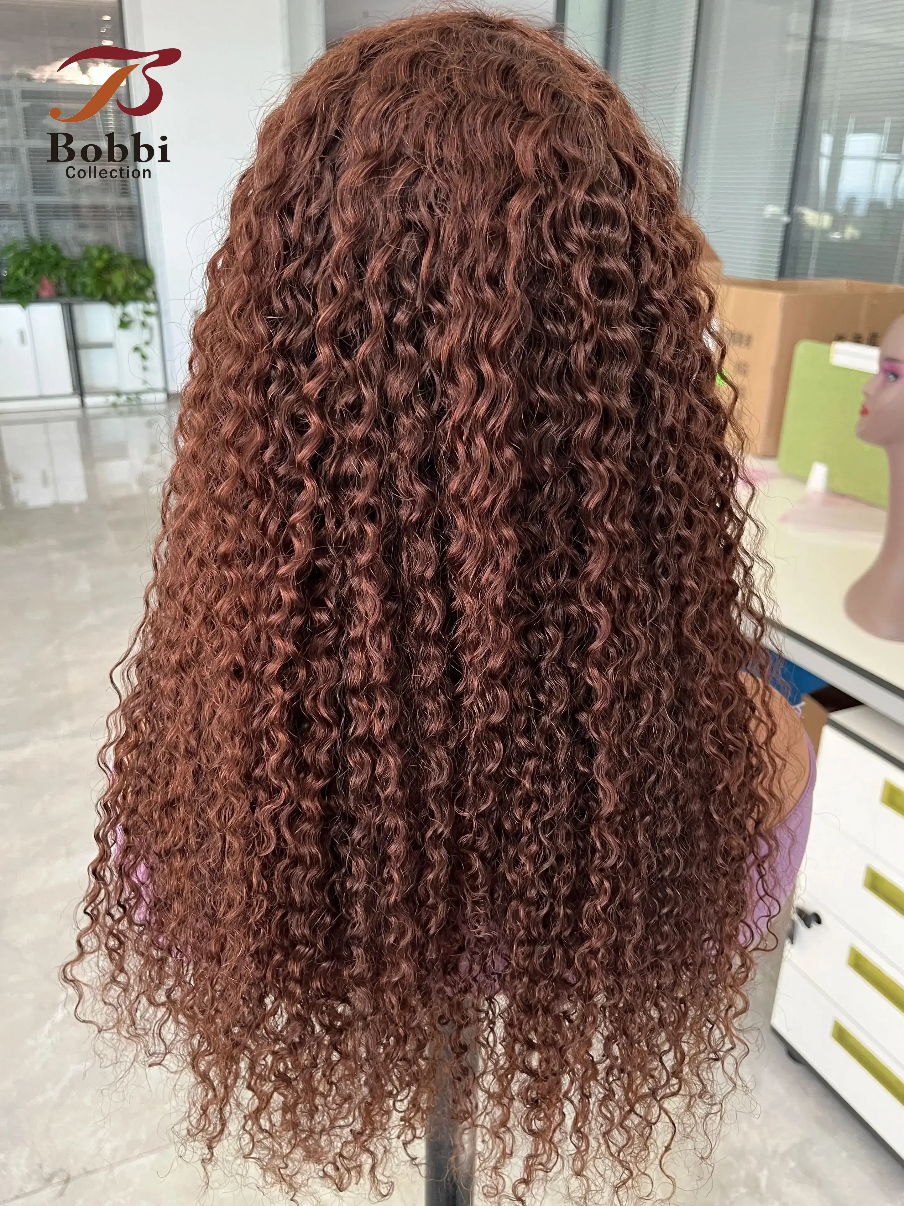 250% Density Jerry Curly Human Hair Wigs Bang Full Wig Brown Black Machine Made Non Lace Wig Fringe Bobbi
