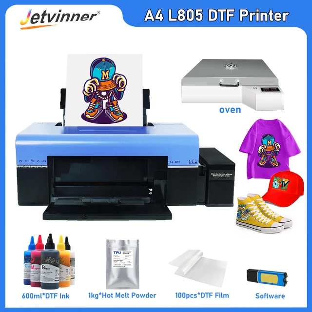 A4 DTF Printer for Epson L805 DTF Printer Bundle with DTF Oven Direct  Transfer Film Printer A4 DTF Printing Machine for T shirt - AliExpress