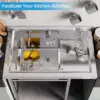 Single Bowl Stainless Steel Utility Sink With Drainboard,Commercial Kitchen Sink For Laundry, Backyard, Garage, Restaurant 5