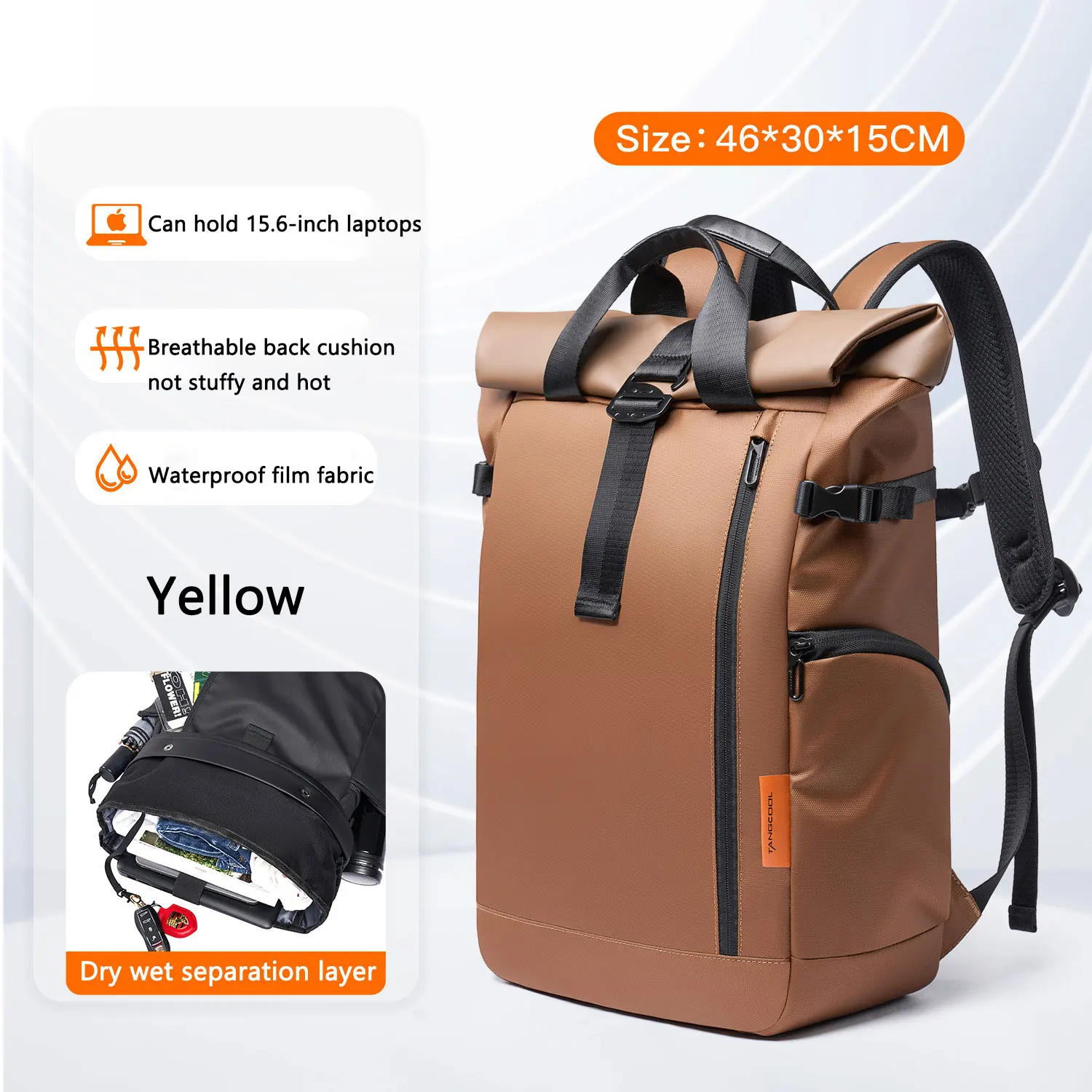 Thick Backpack for Men Luxury Business Backpack School Bag Large Capacity Placeable 15.6" Laptop Waterproof Fashion Backpack 6